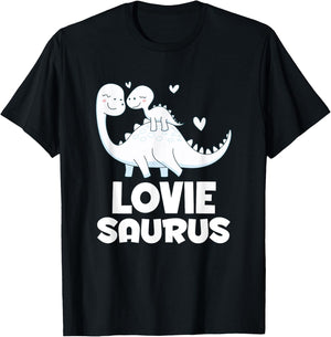 Cute Loviesaurus Dinosaur Lovie Grandkids T Rex T-Shirt - T-Shirt | Black