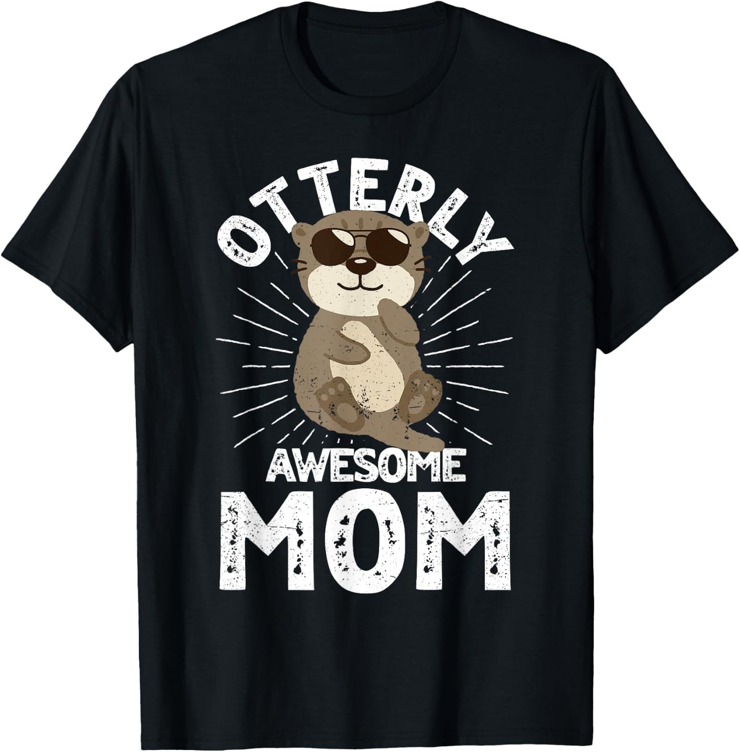 Funny Mom Otterly Awesome Mom Otter Graphic T-Shirt - T-Shirt | Black
