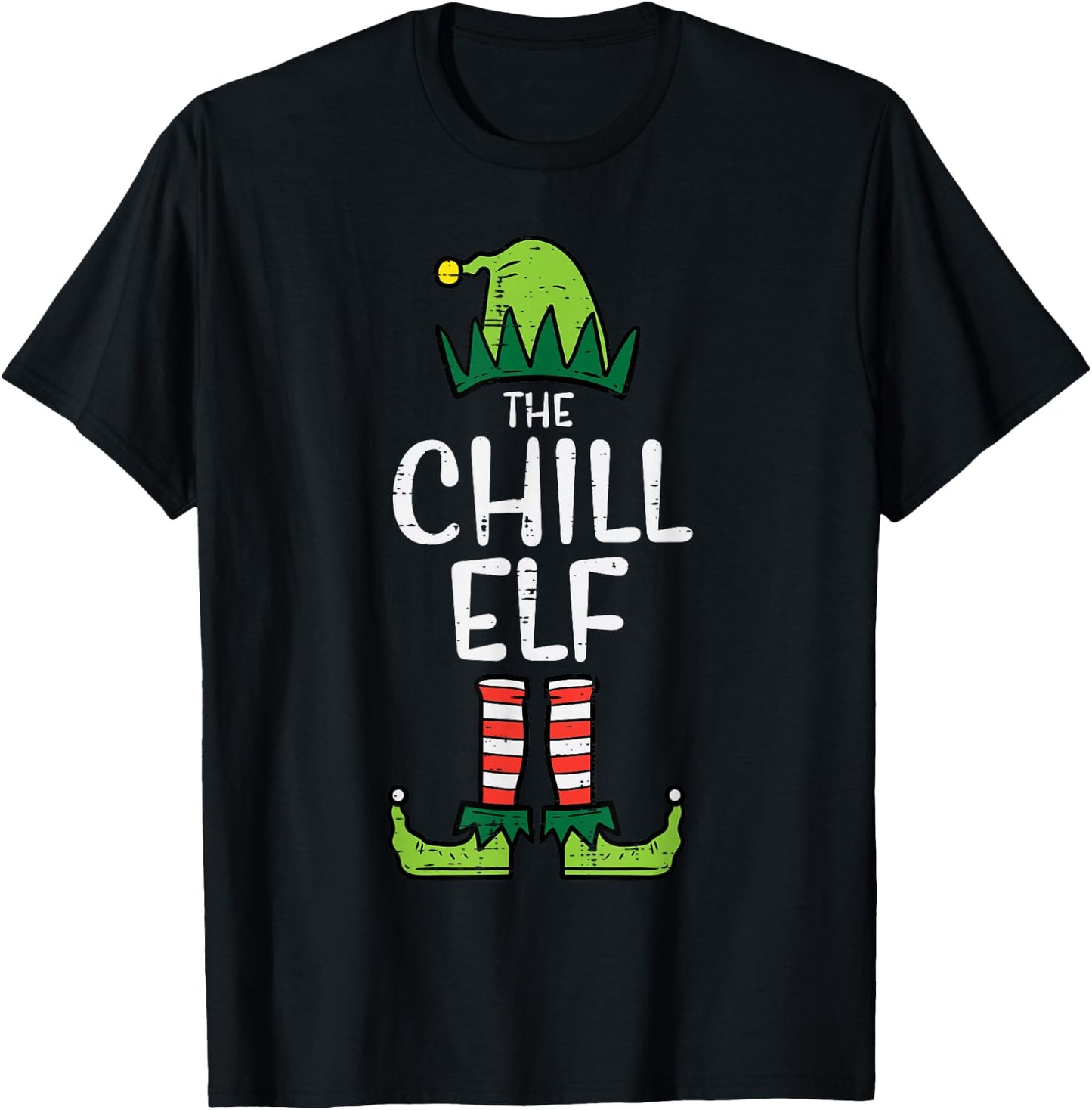 Chill Elf Xmas Matching Christmas For Family T-Shirt - T-Shirt | Black