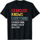 Funny Grandude Knows Everything Father's Day for Grandpa T-Shirt - T-Shirt | Black