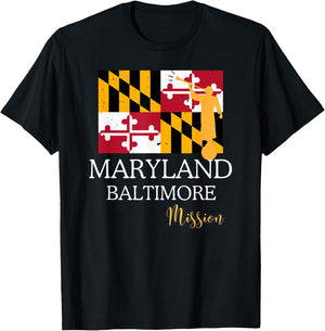 Maryland Baltimore Mormon LDS Mission Missionary T-Shirt - T-Shirt | Black