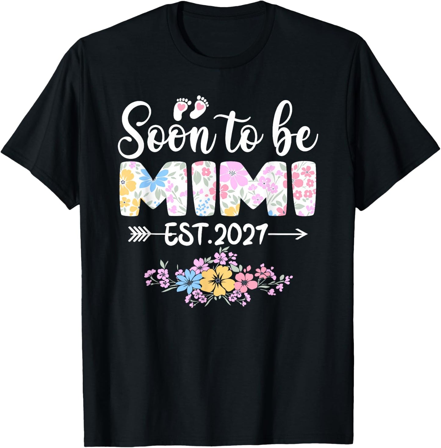Soon to Be Mimi 2027 Promoted to Mom T-Shirt - T-Shirt | Black