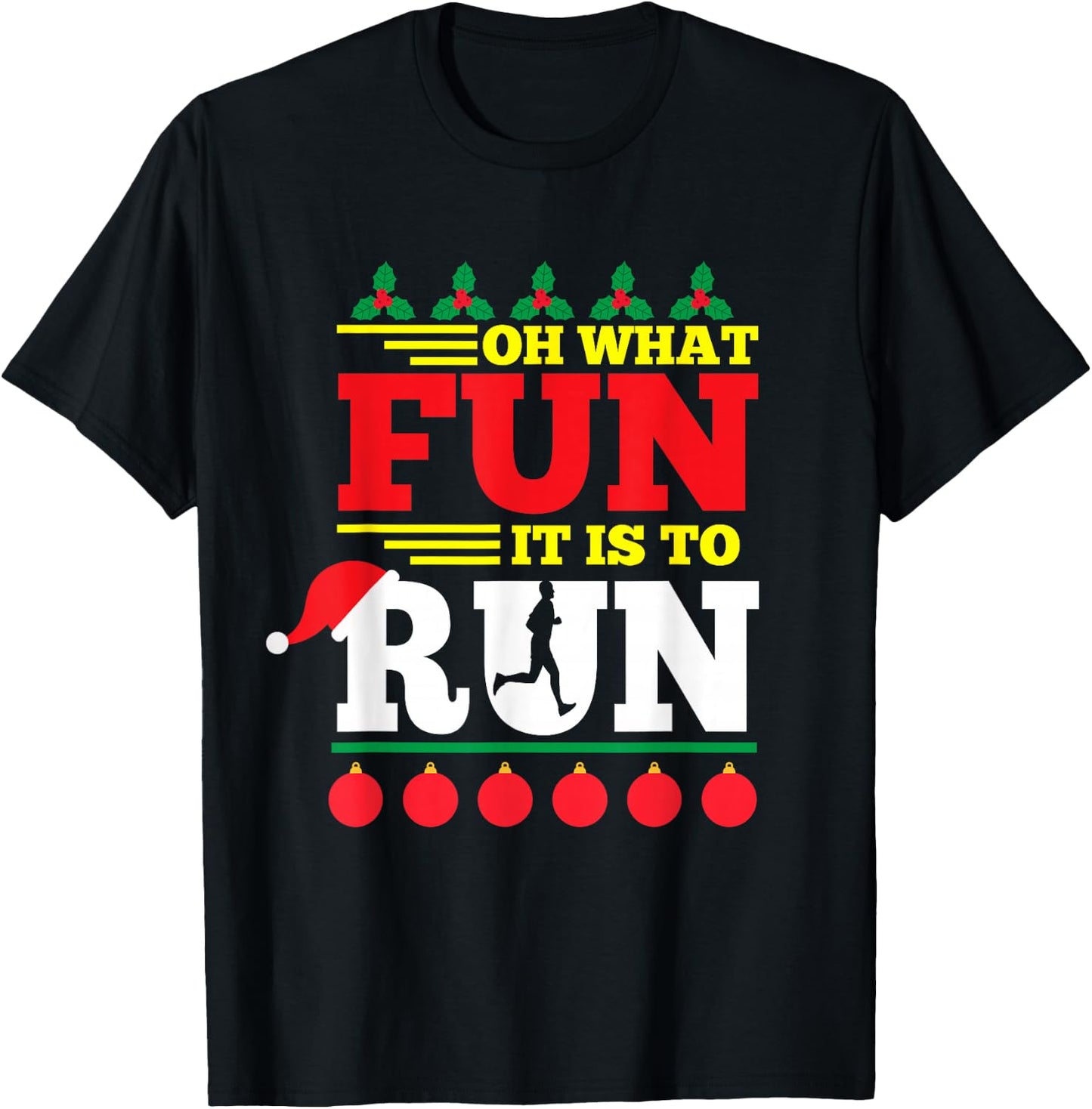 Funny Ugly Christmas Running Kids Adults Runners T-Shirt - T-Shirt | Black