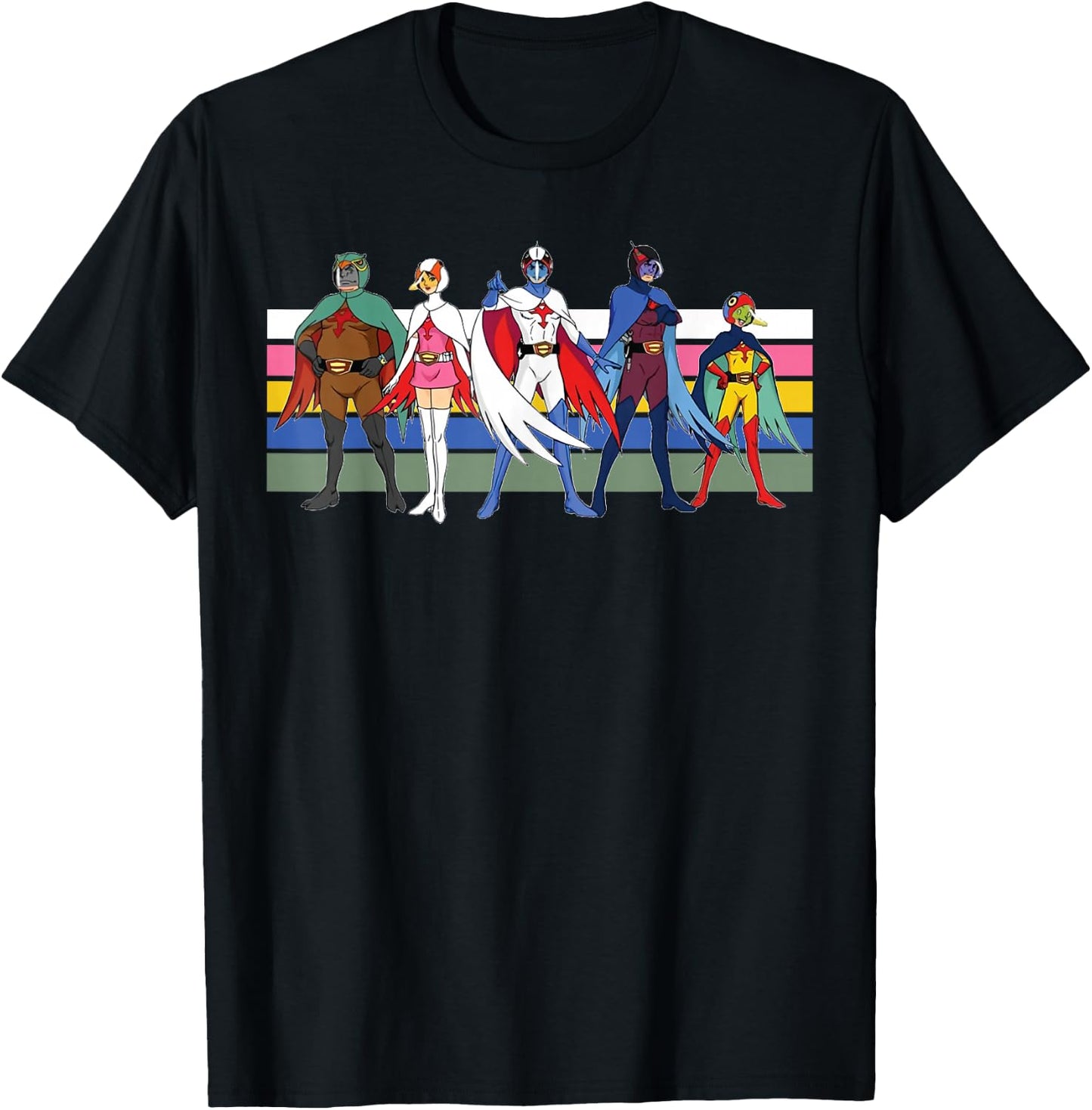 Battle of The Planets Retro Anime Graphic T-Shirt - T-Shirt | Black
