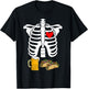 Rib Cage Skeleton X-Ray Drink Beer Taco Halloween Costume T-Shirt - T-Shirt | Black