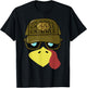 Thanksgiving Turkey Face with Sunglasses Funny Turkey Face T-Shirt - T-Shirt | Black