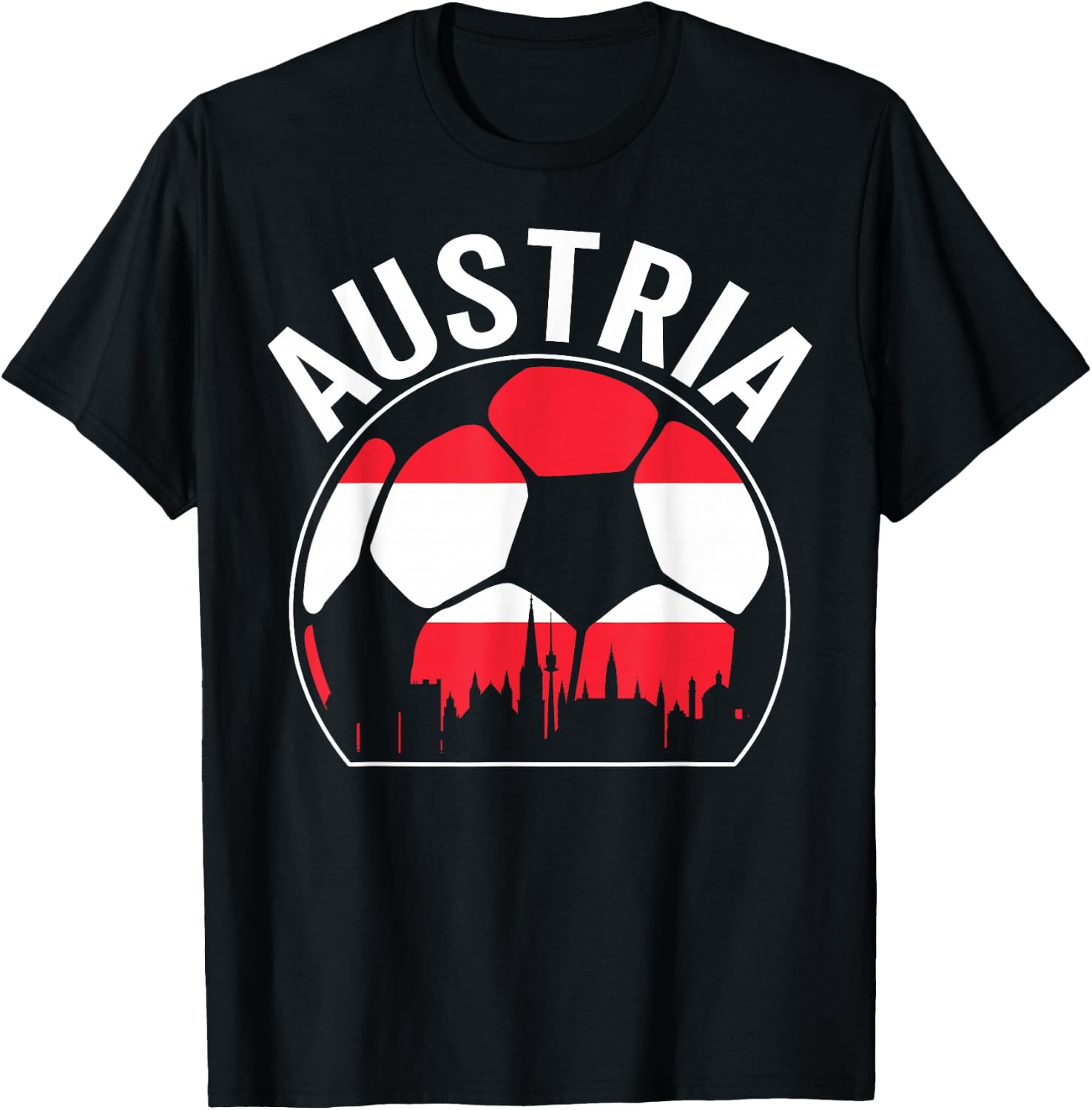 Österreich Fußballmannschaft Spieler Fan Souvenir Galerie T-Shirt - T-Shirt | Black