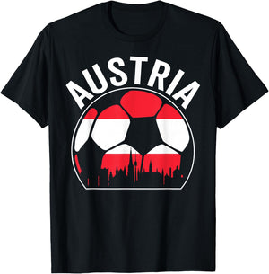 Österreich Fußballmannschaft Spieler Fan Souvenir Galerie T-Shirt - T-Shirt | Black