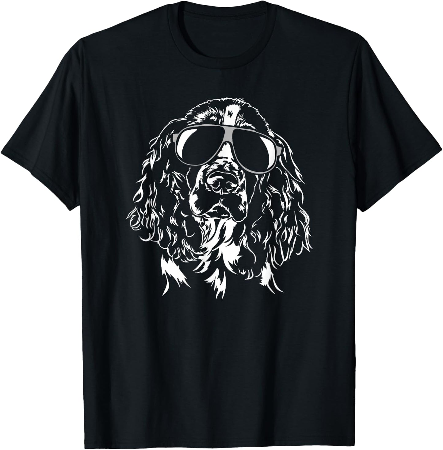 Funny English Springer Spaniel sunglasses dog mom cool dog T-Shirt - T-Shirt | Black