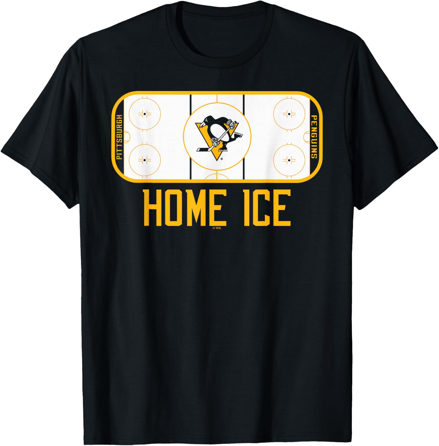 Pittsburgh Penguins Home Ice Black Officially Licensed T-Shirt - T-Shirt | Black