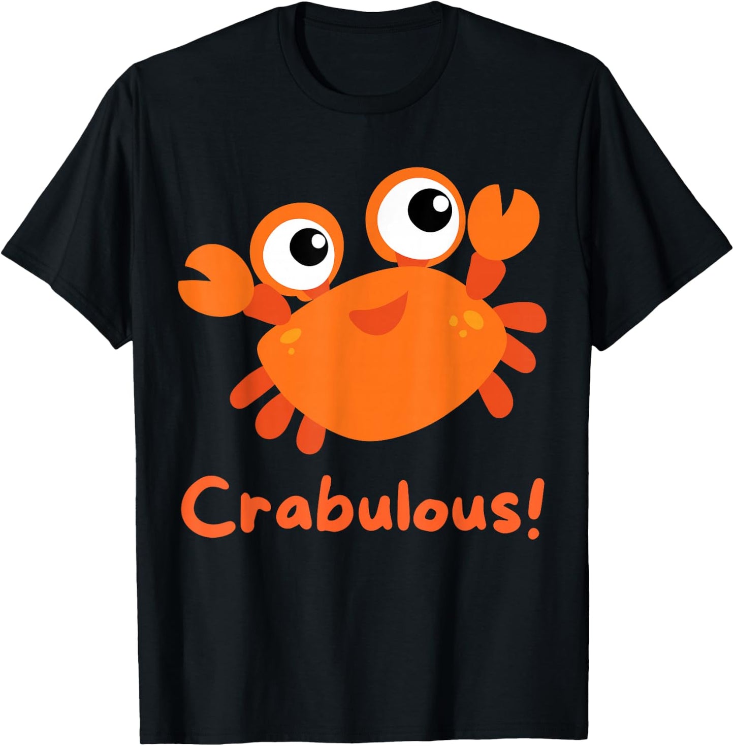 Funny Crab "Crabulous" Cute for Girls Boys Toddlers Seaside T-Shirt - T-Shirt | Black