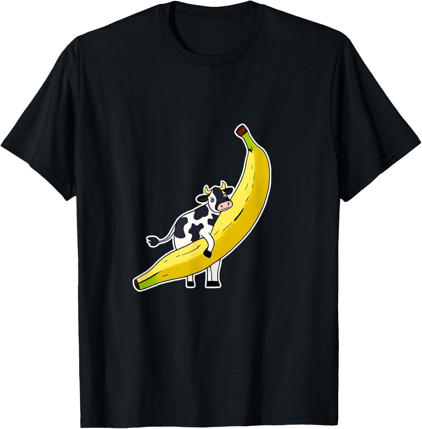 Banana Cow funny animal T-Shirt - T-Shirt | Black
