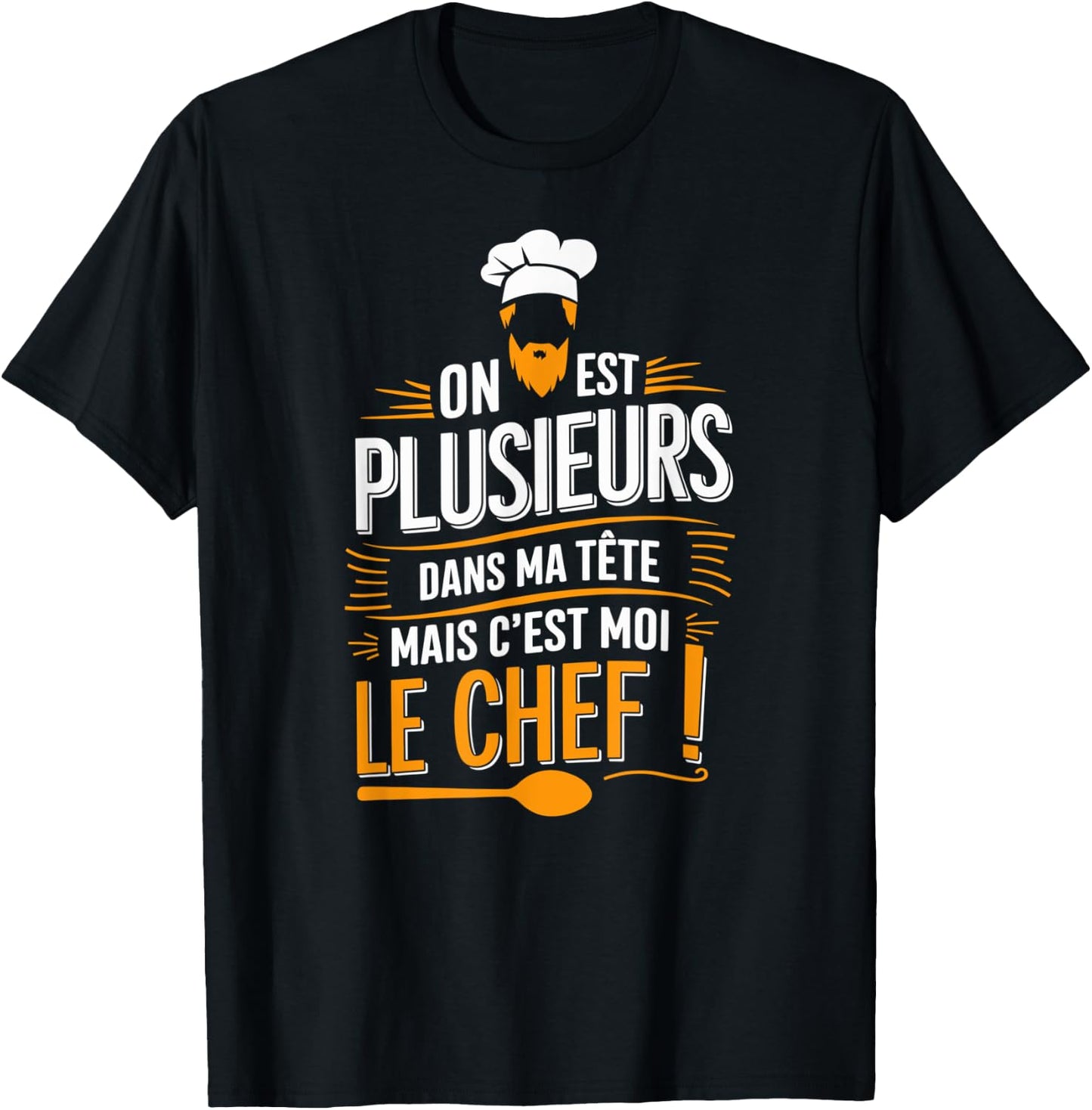 We Are Several In My Head But It's Me The Chef Cuisto , Black, S T-Shirt - T-Shirt | Black