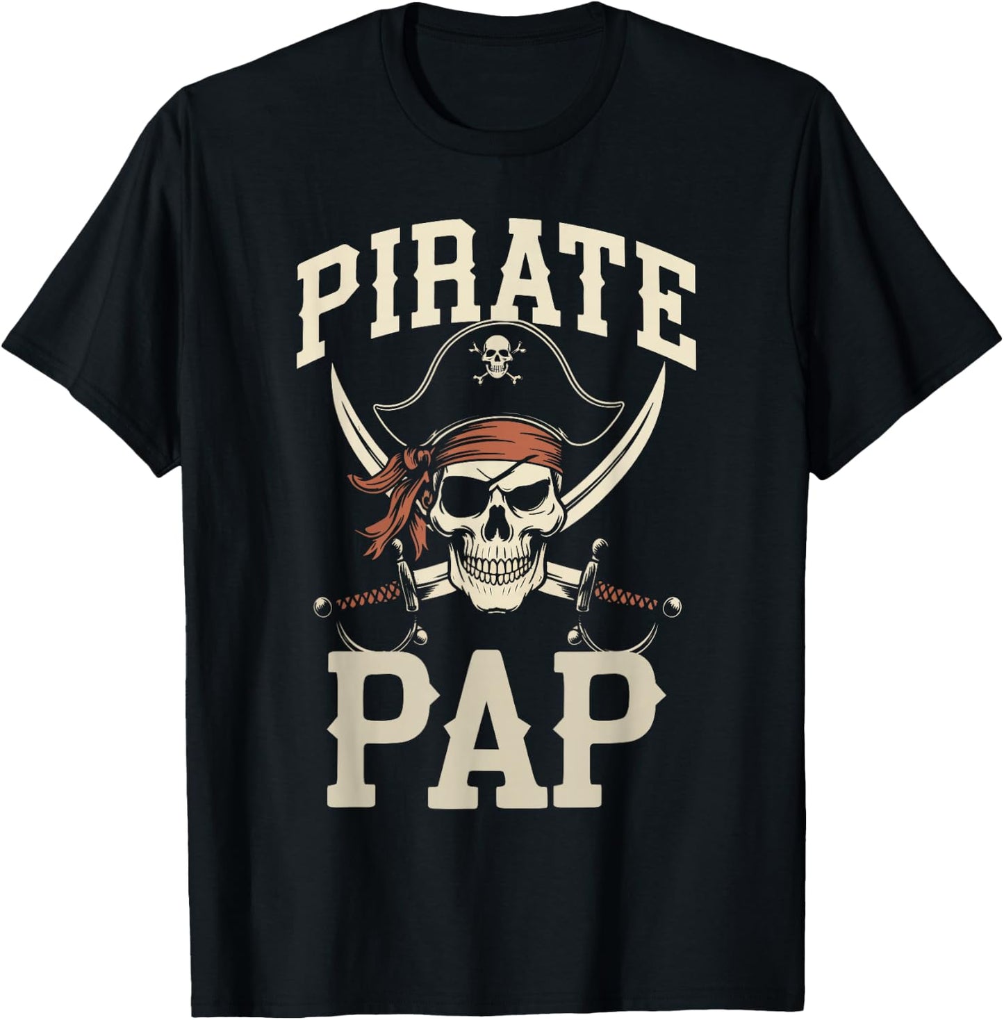Pirate Pap Funny Captain Matching Grandpa Halloween Costume T-Shirt - T-Shirt | Black