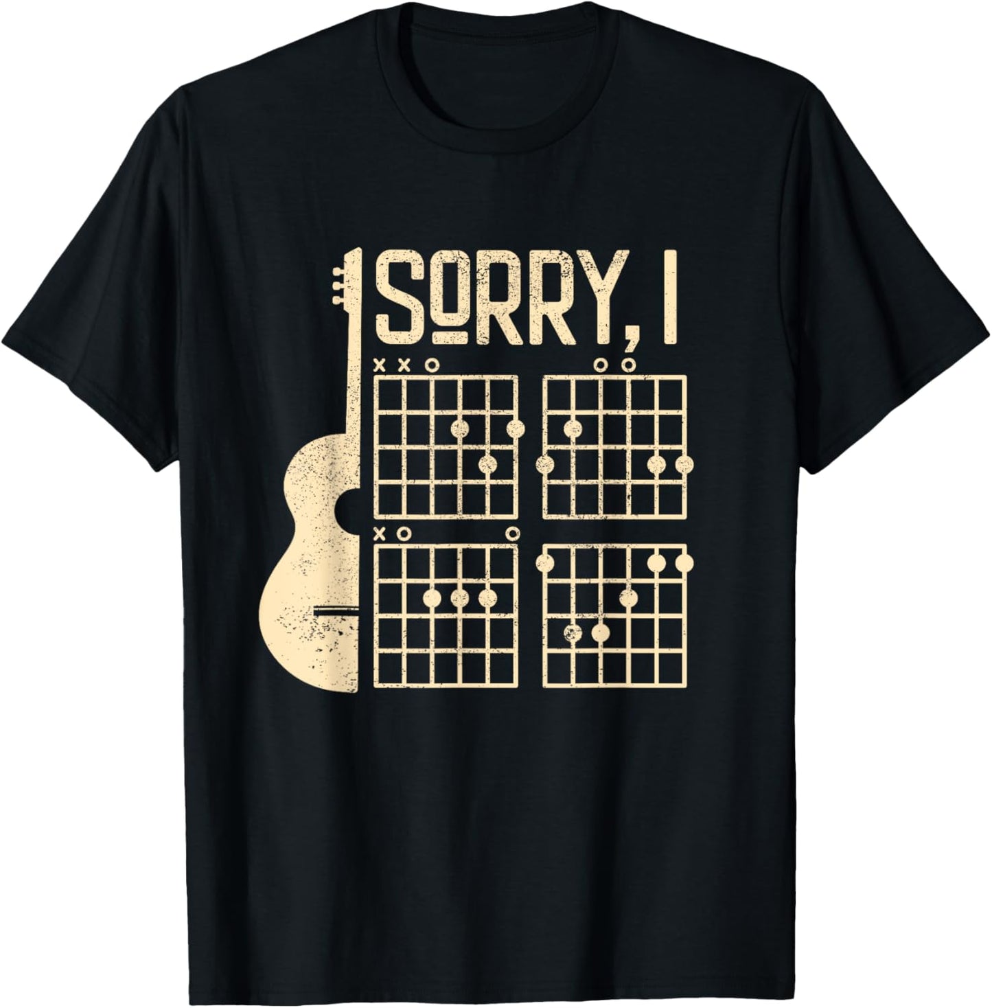 Sorry IDGAF Guitar - Sorry I Don't Give a F Guitar T-Shirt - T-Shirt | Black