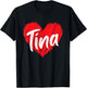 I Love Tina Heart Personalized Name Tina T-Shirt - T-Shirt | Black
