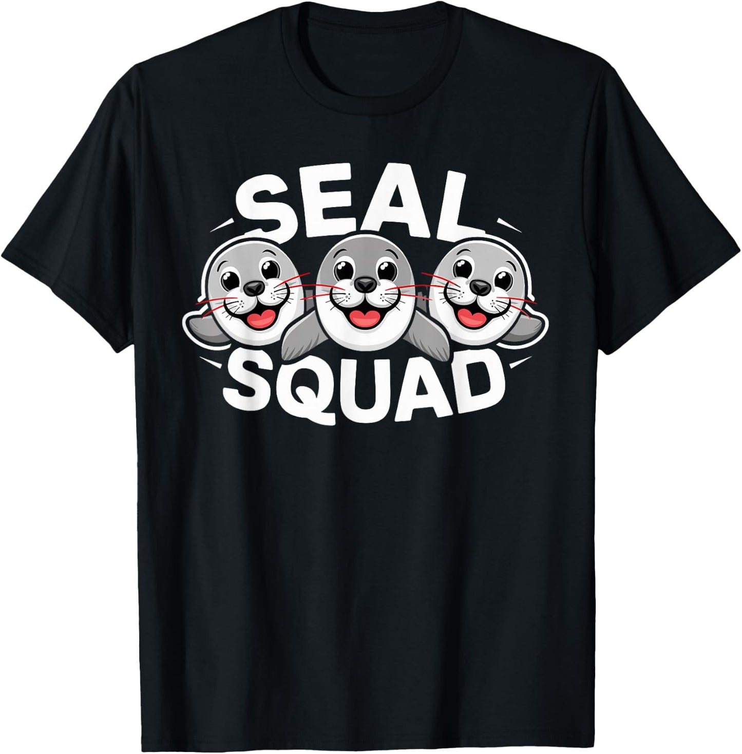 Seal Squad Design for Seal Lover Stuff | Kids Seal T-Shirt - T-Shirt | Black