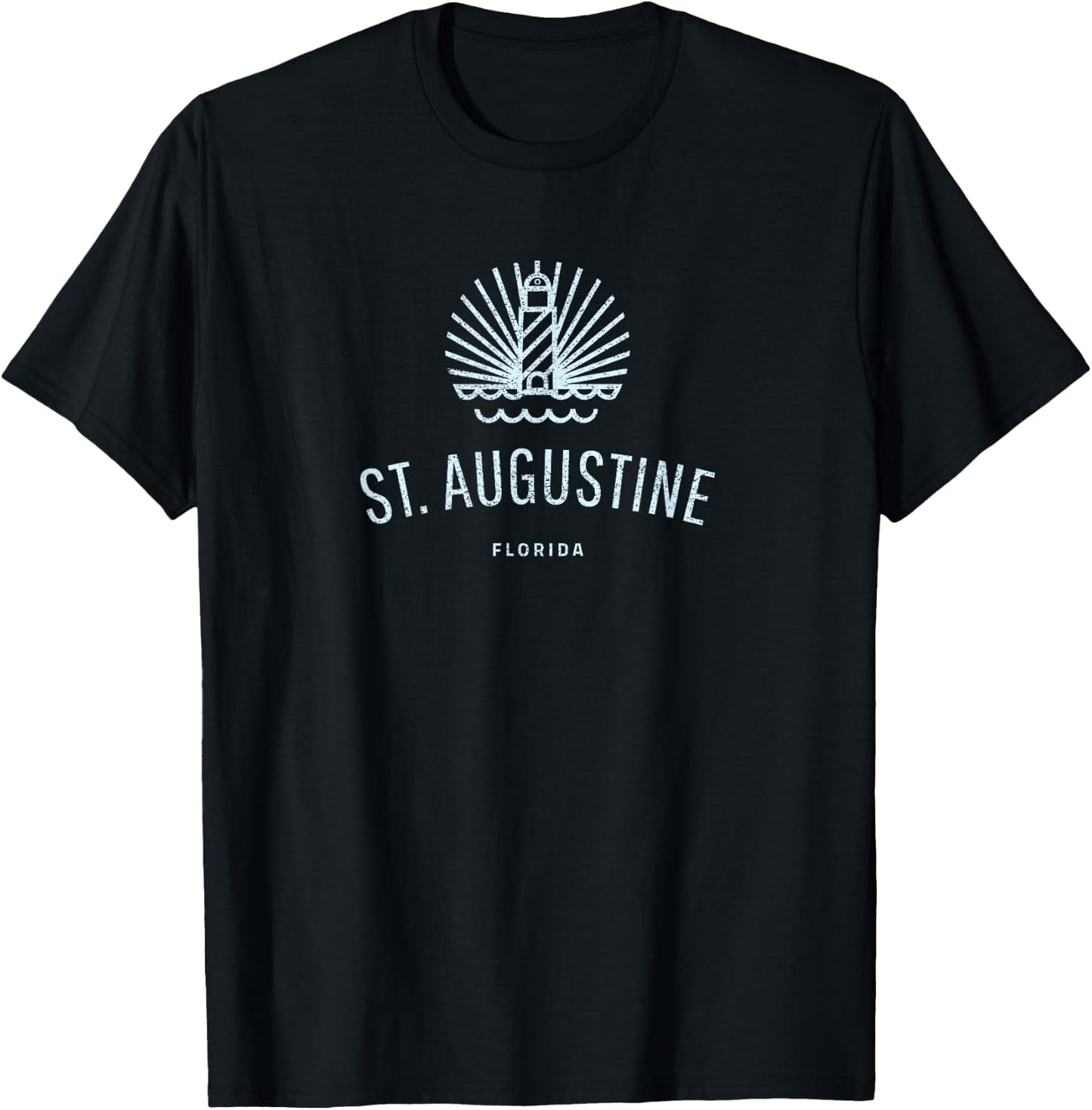 St. Augustine Florida Retro Lighthouse T-Shirt - T-Shirt | Black