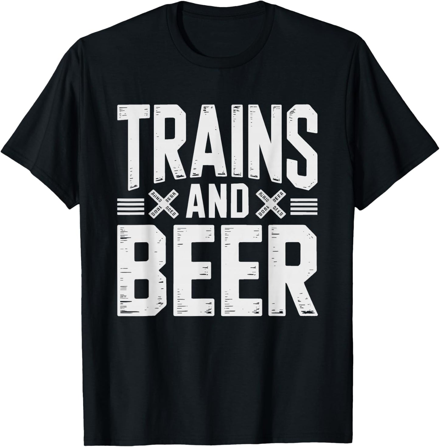 Model Train Beer Funny Hobby Weekend Railroad Collector T-Shirt - T-Shirt | Black