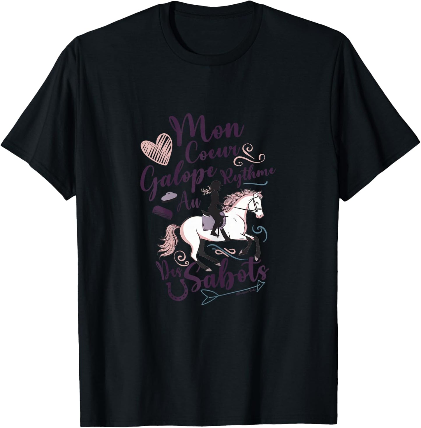 Horse Girl Rider Child and Teen Passion Riding , white T-Shirt - T-Shirt | Black