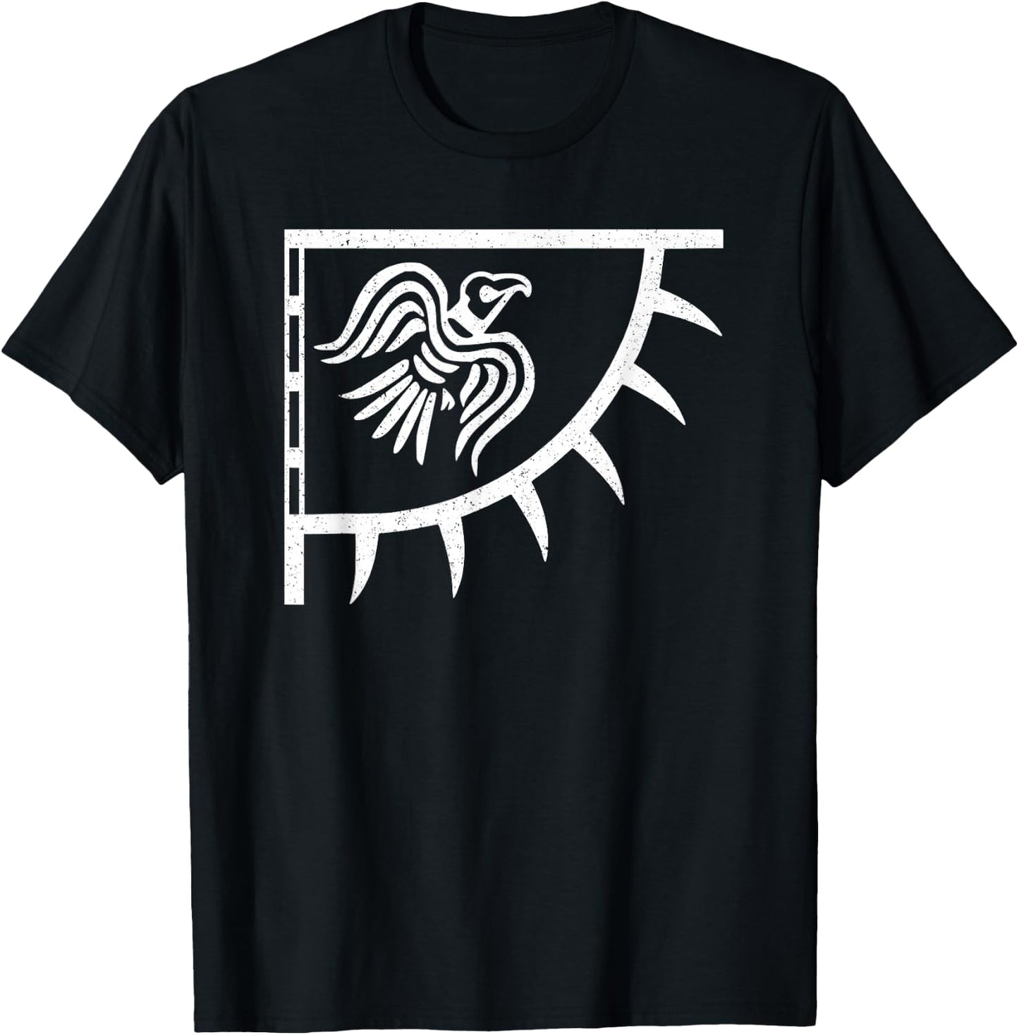 Raven Viking Banner Norse Flag Scandinavian T-Shirt - T-Shirt | Black