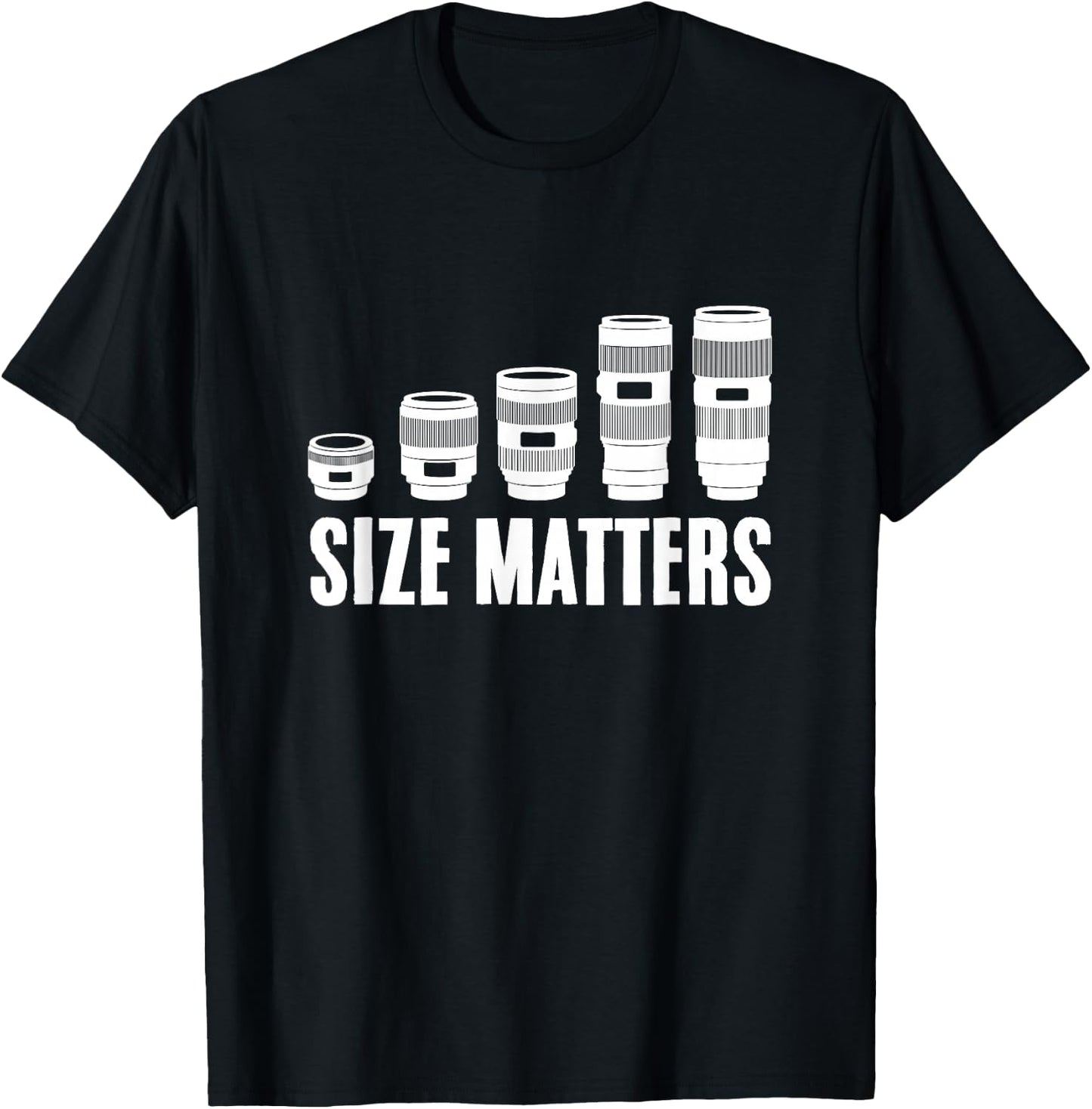 Photographer Size Matters Camera Lens Photography T-Shirt - T-Shirt | Black