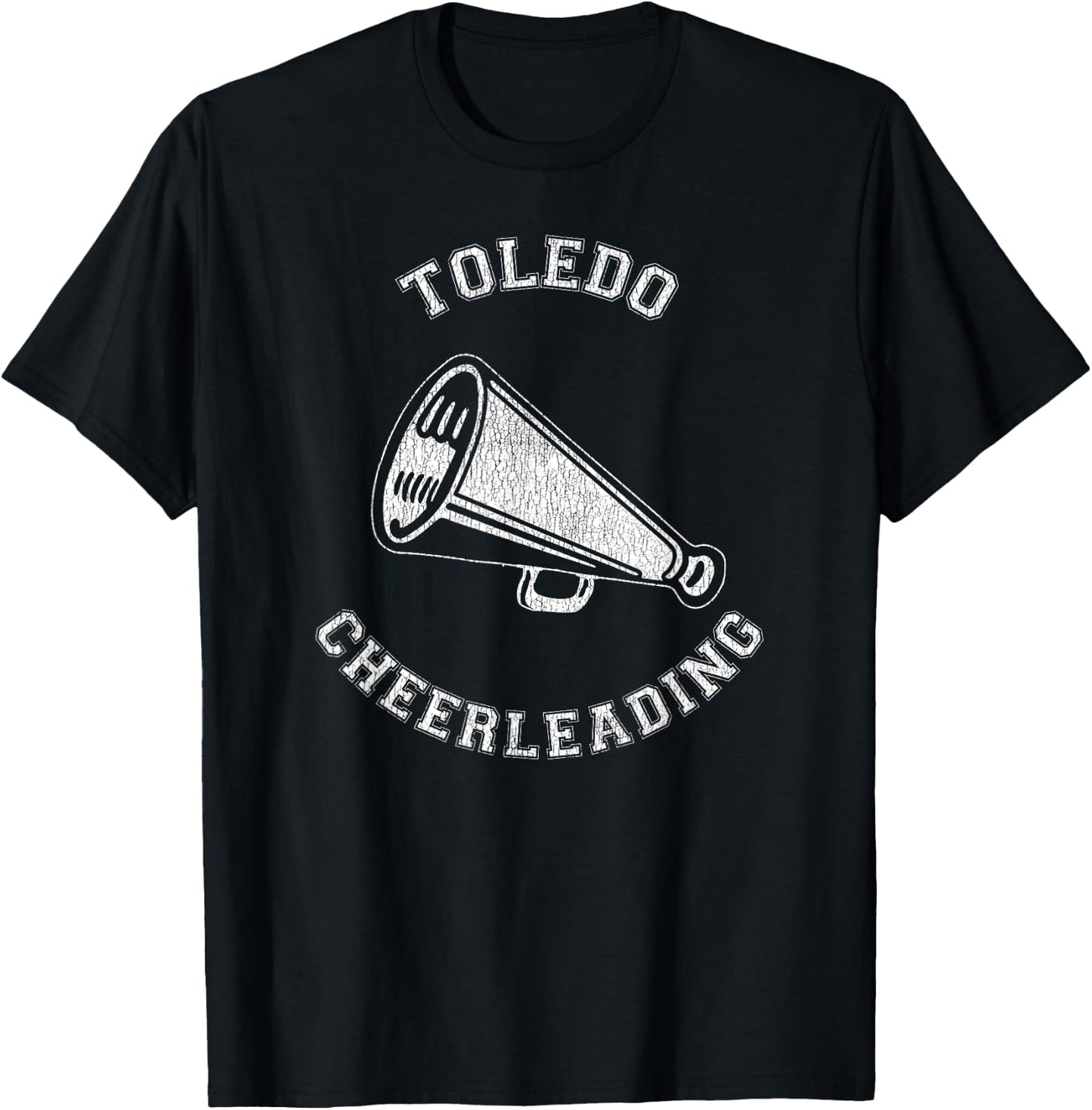 Toledo Cheer Distressed Retro 90's Cheerleader T-Shirt - T-Shirt | Black