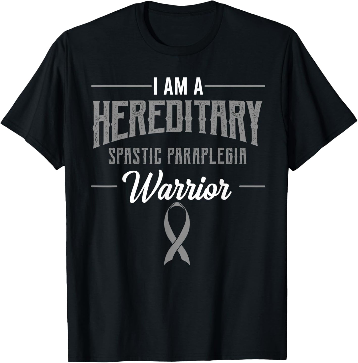 Hereditary Spastic Paraplegia Warrior HSP Awareness Ribbon T-Shirt - T-Shirt | Black