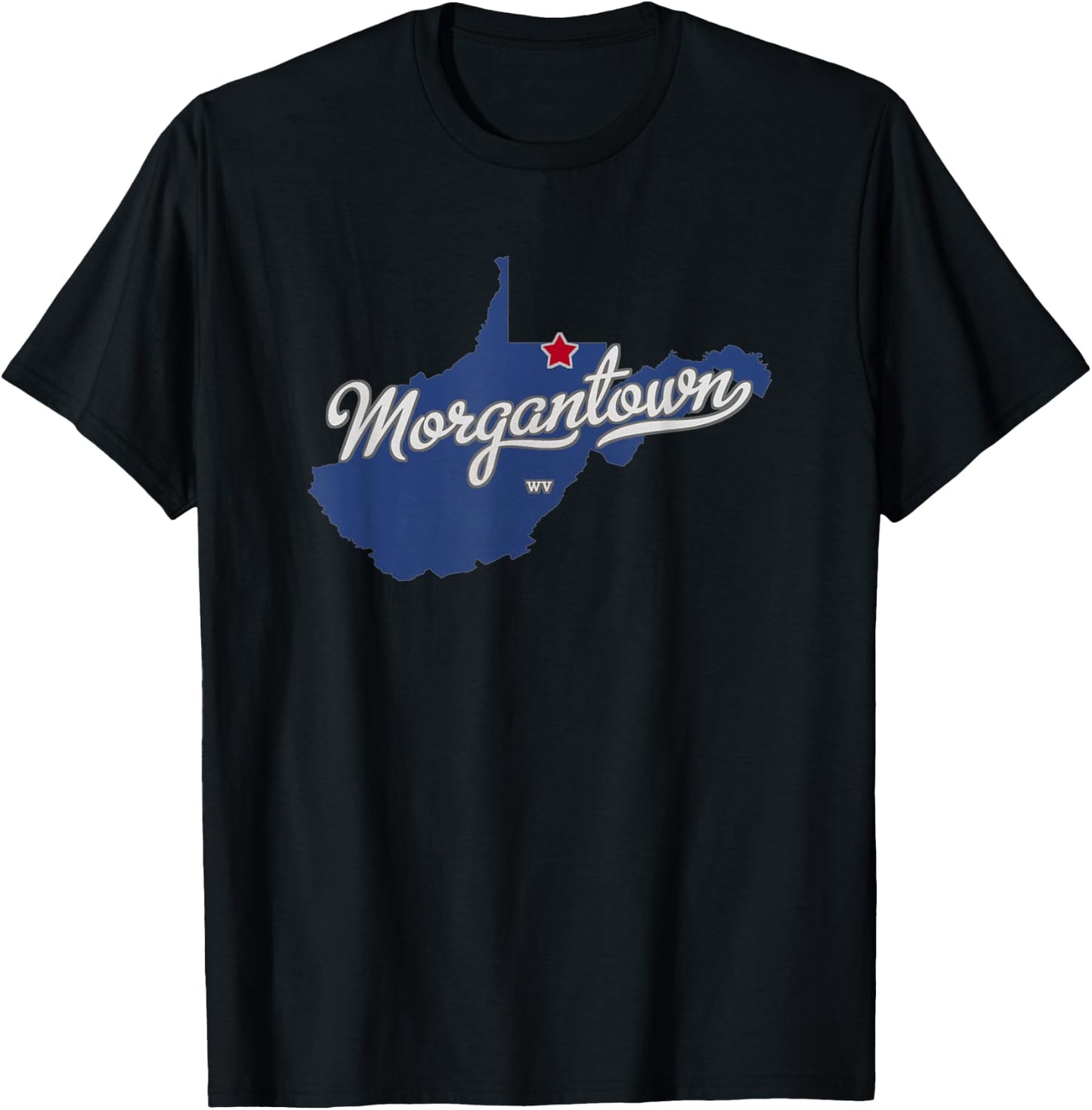 Morgantown West Virginia WV Map T-Shirt - T-Shirt | Black