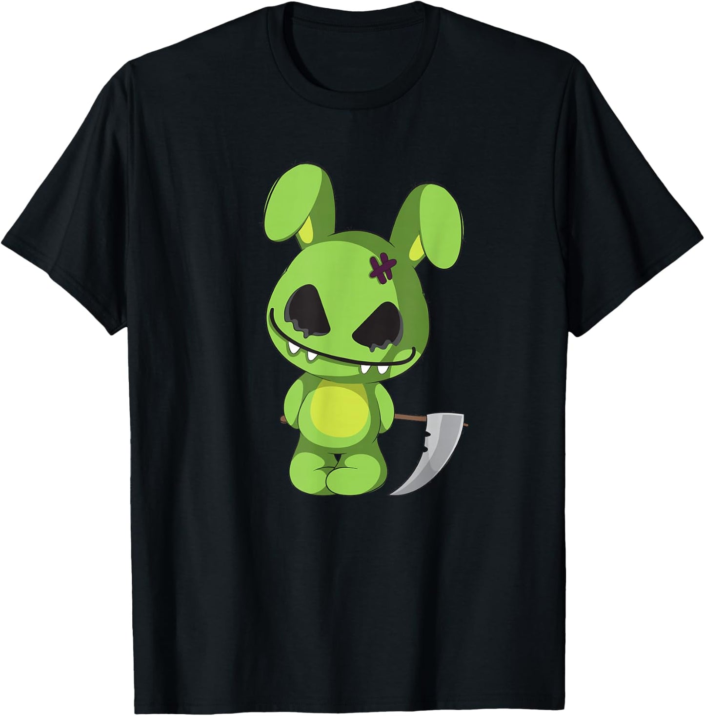 Funny goth zombie easter scary bunny dye easter eggs rabbit T-Shirt - T-Shirt | Black