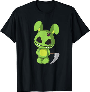 Funny goth zombie easter scary bunny dye easter eggs rabbit T-Shirt - T-Shirt | Black