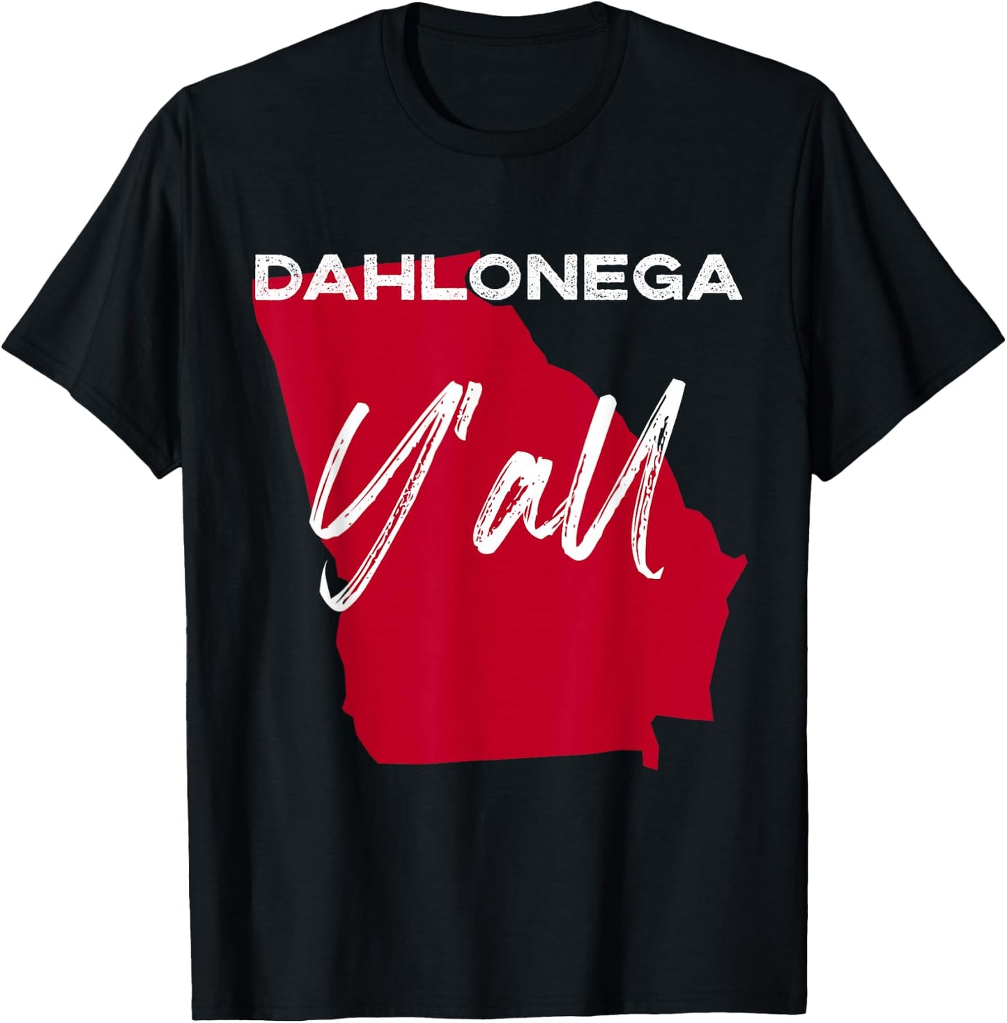 Dahlonega Georgia Y'all GA Pride State Map Cute T-Shirt - T-Shirt | Black