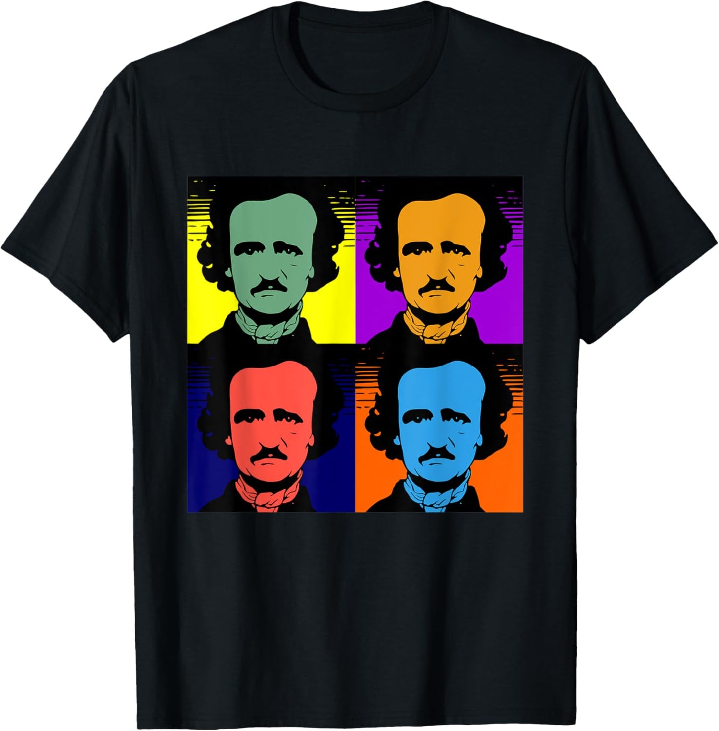 Edgar Allan Poe Pop Art Retro T-Shirt - T-Shirt | Black