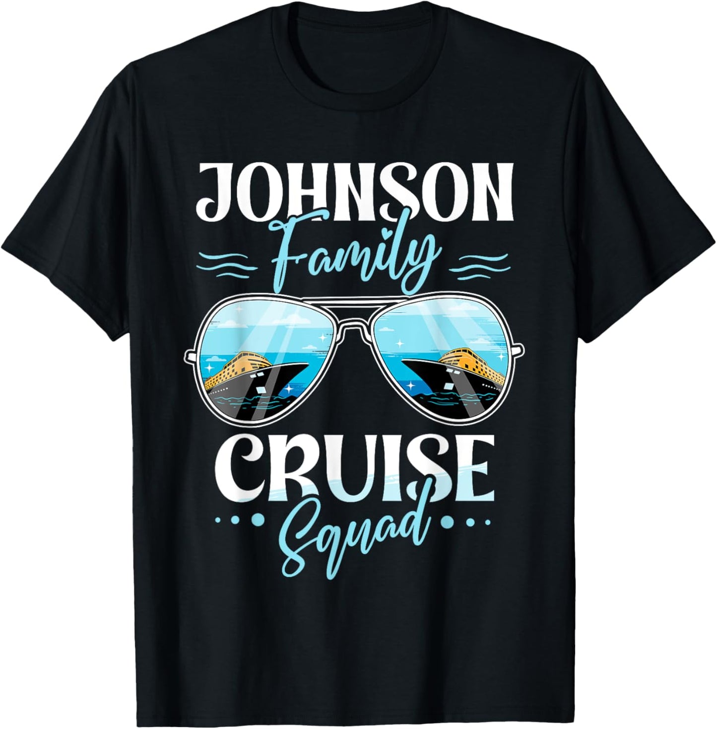 Personalized Johnson Family Cruise Squad Custom Vacation T-Shirt - T-Shirt | Black