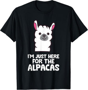 Alpaca Lover I'm Just Here For The Alpacas T-Shirt - T-Shirt | Black