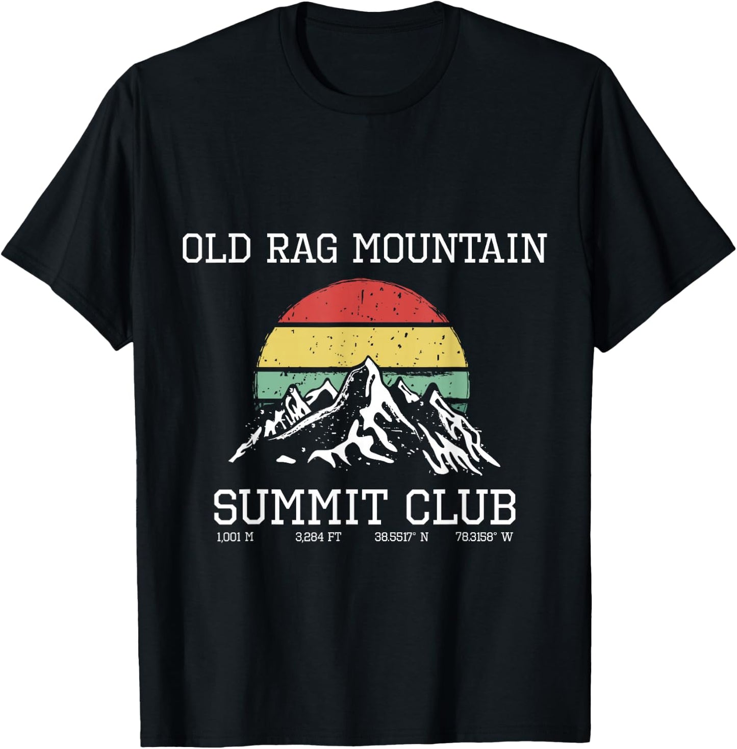 Climbed Old Rag Mountain Summit Club Hike Virginia Sun T-Shirt - T-Shirt | Black