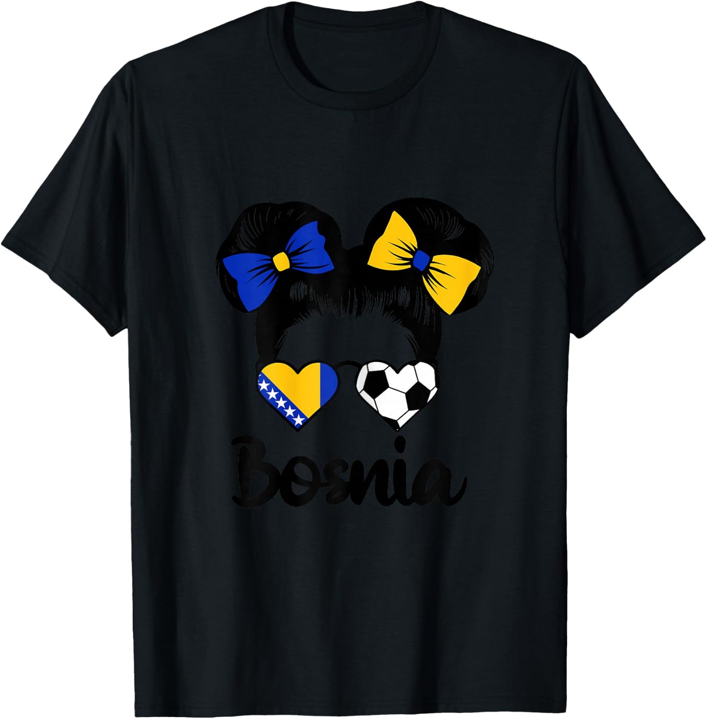 Bosnische Flagge Mädchen Stolze Bosnien Fans Girls T-Shirt - T-Shirt | Black