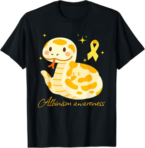 Albino Snake Cute Albinism Awareness Reptile for June 13th T-Shirt - T-Shirt | Black