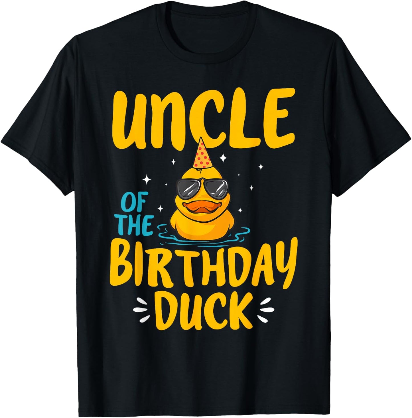 Rubber Duckies Uncle Of The Birthday Duck Rubber Duck T-Shirt - T-Shirt | Black