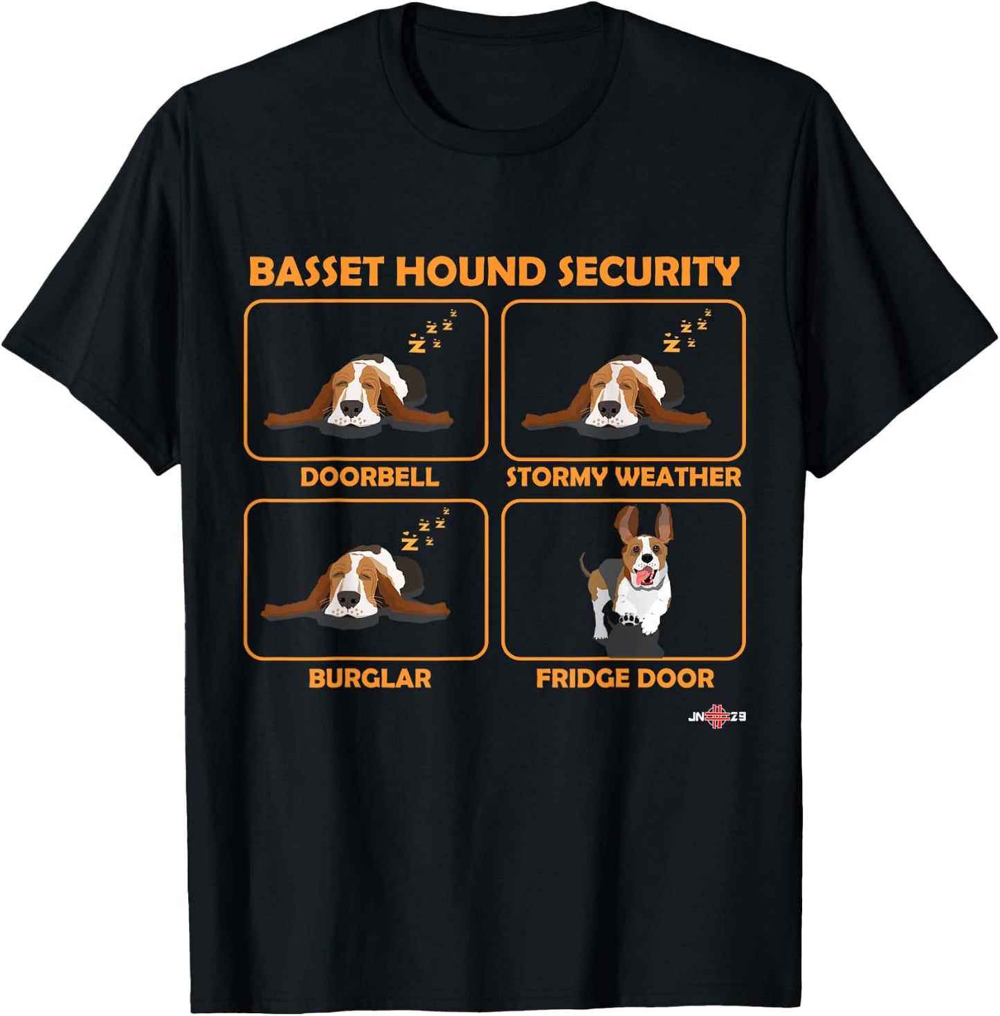 Funny Basset Hound | Basset Hound Security T-Shirt - T-Shirt | Black