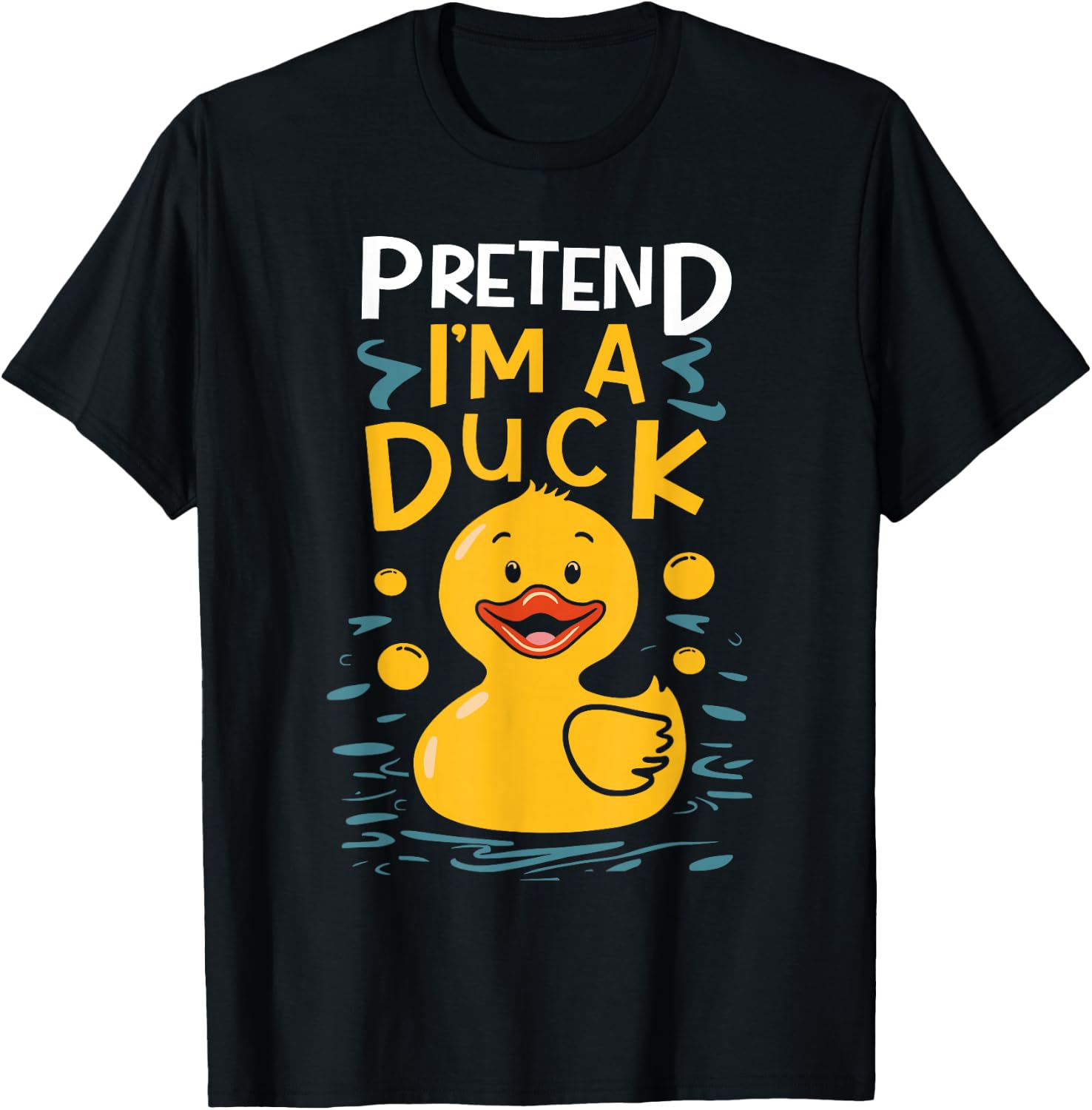 Pretend I'm A Duck Funny Lazy Halloween Matching Costume T-Shirt - T-Shirt | Black