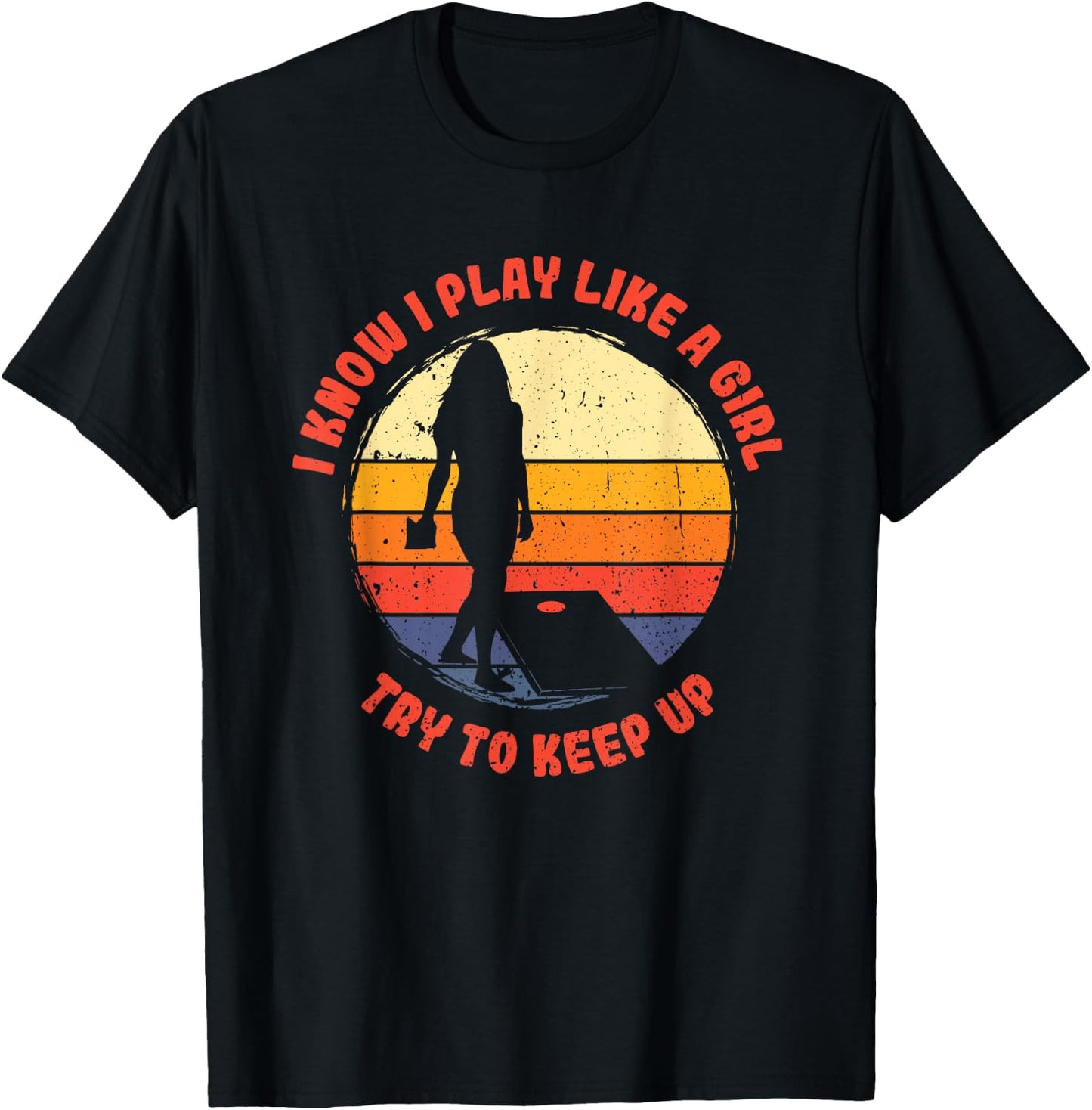 I know i play like a girl women retro cornhole T-Shirt - T-Shirt | Black