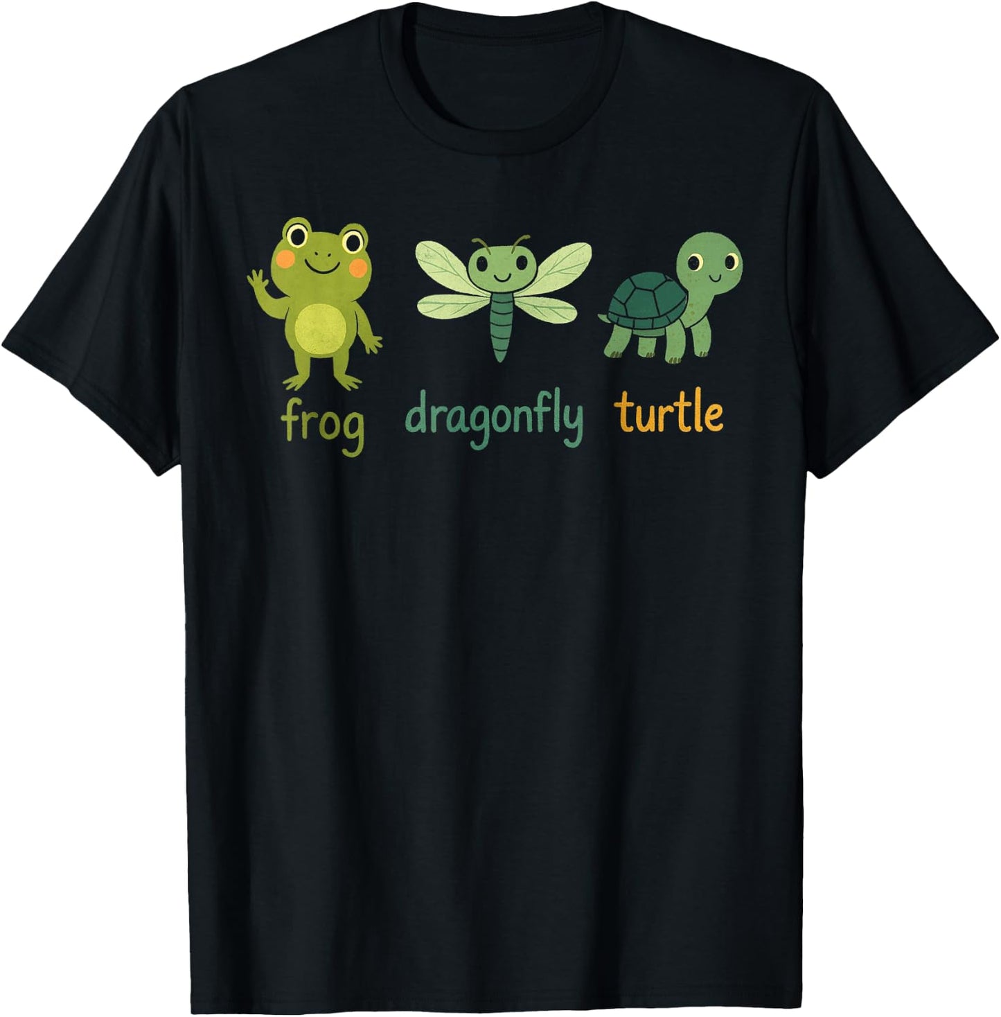 Frog Dragonfly Turtle Subtle Political Humor T-Shirt - T-Shirt | Black