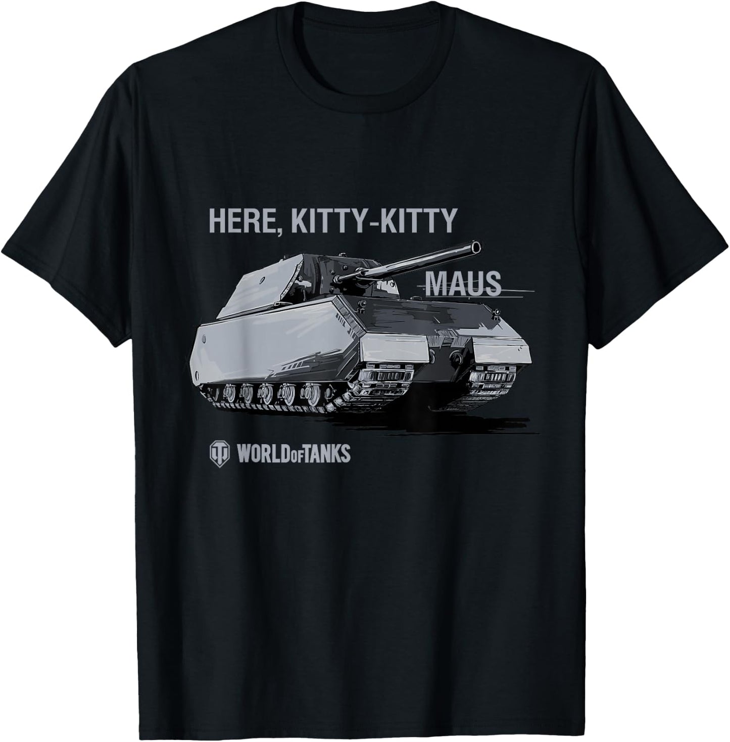 World of Tanks Mouse Tank Here, Kitty Kitty , black T-Shirt - T-Shirt | Black