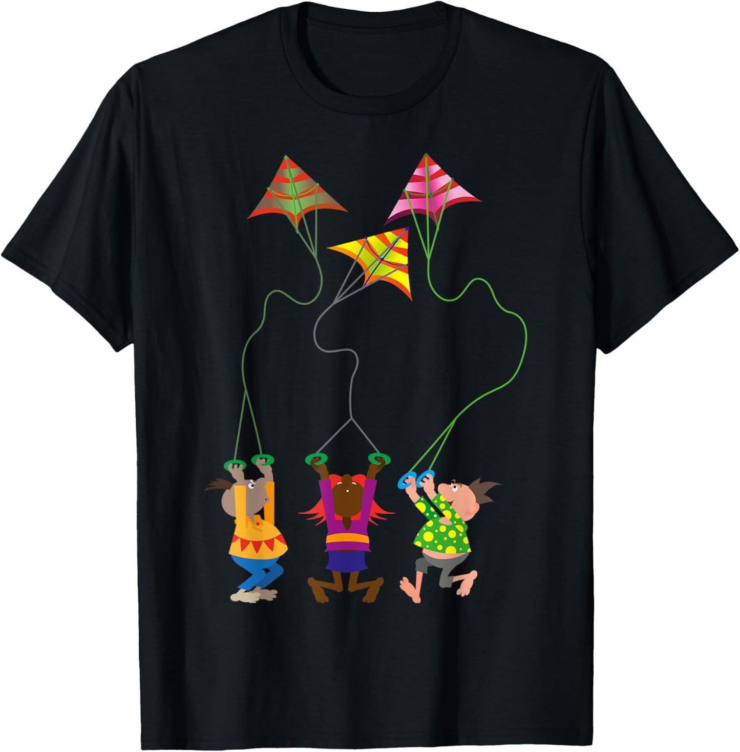 Kite Flying Outdoors Hobby For Adults and Children T-Shirt - T-Shirt | Black