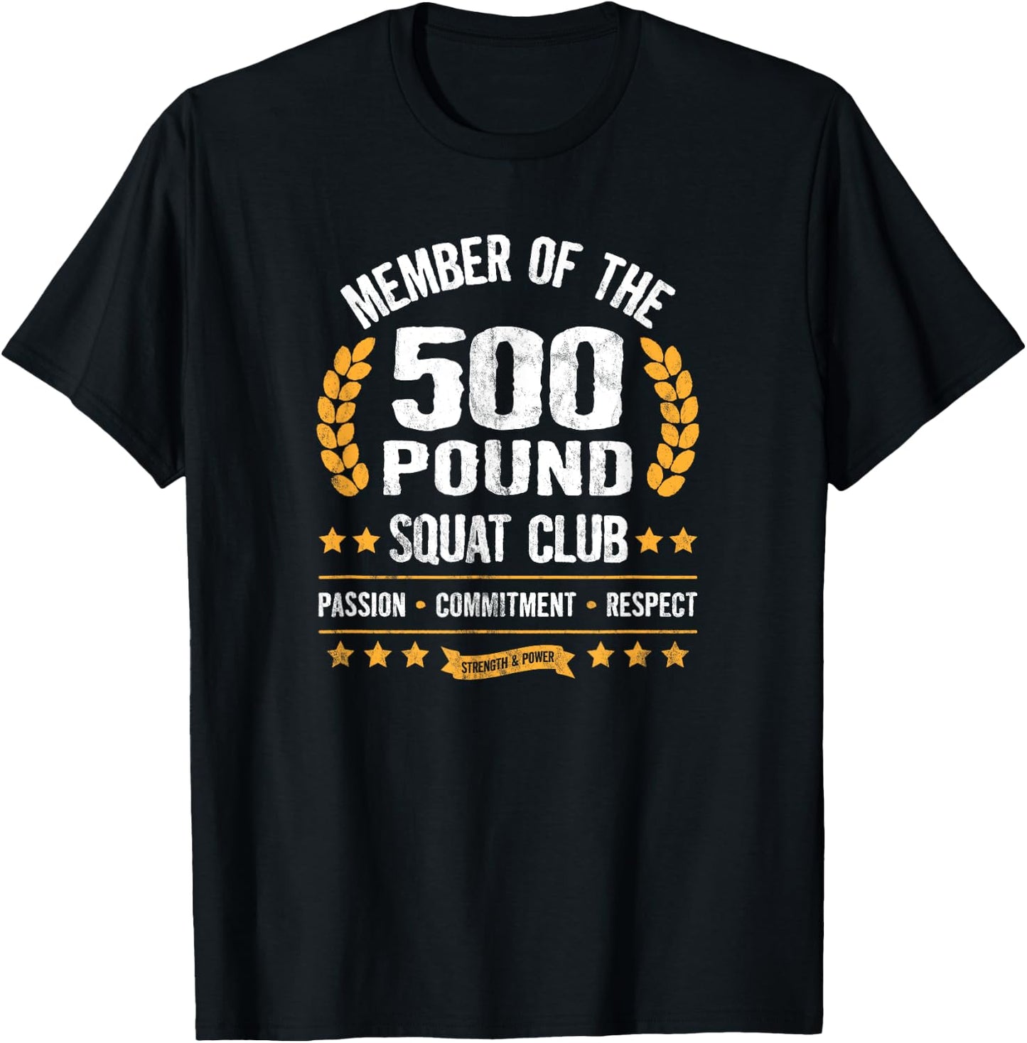 500 Pound Squat Club Strong Men and Women Gym T-Shirt - T-Shirt | Black