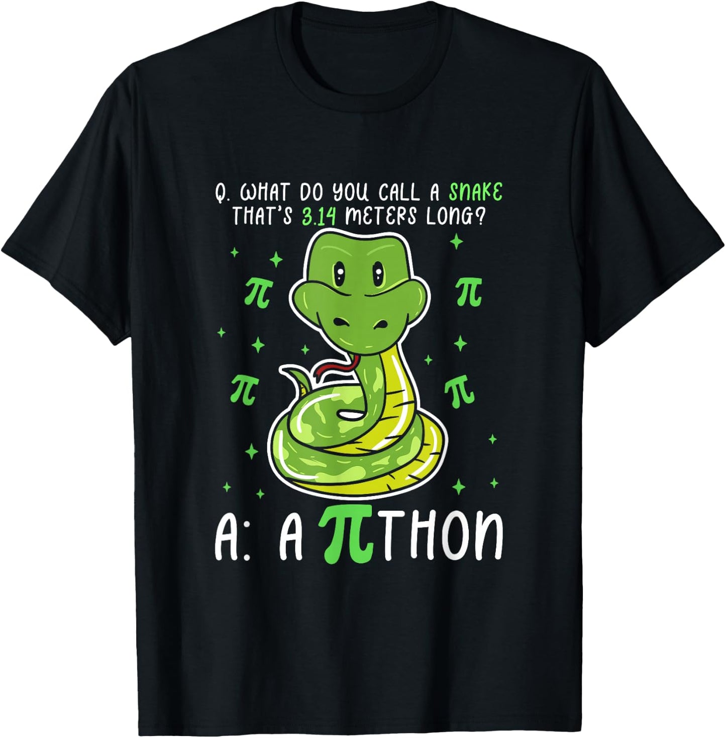 Python Pi Symbol Funny Math Teacher Pi Day T-Shirt - T-Shirt | Black