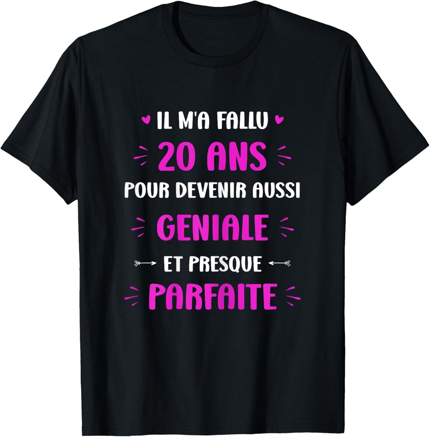 Funny Awesome 20 Years Woman Birthday 20 Years , Black, Female X-Small T-Shirt - T-Shirt | Black