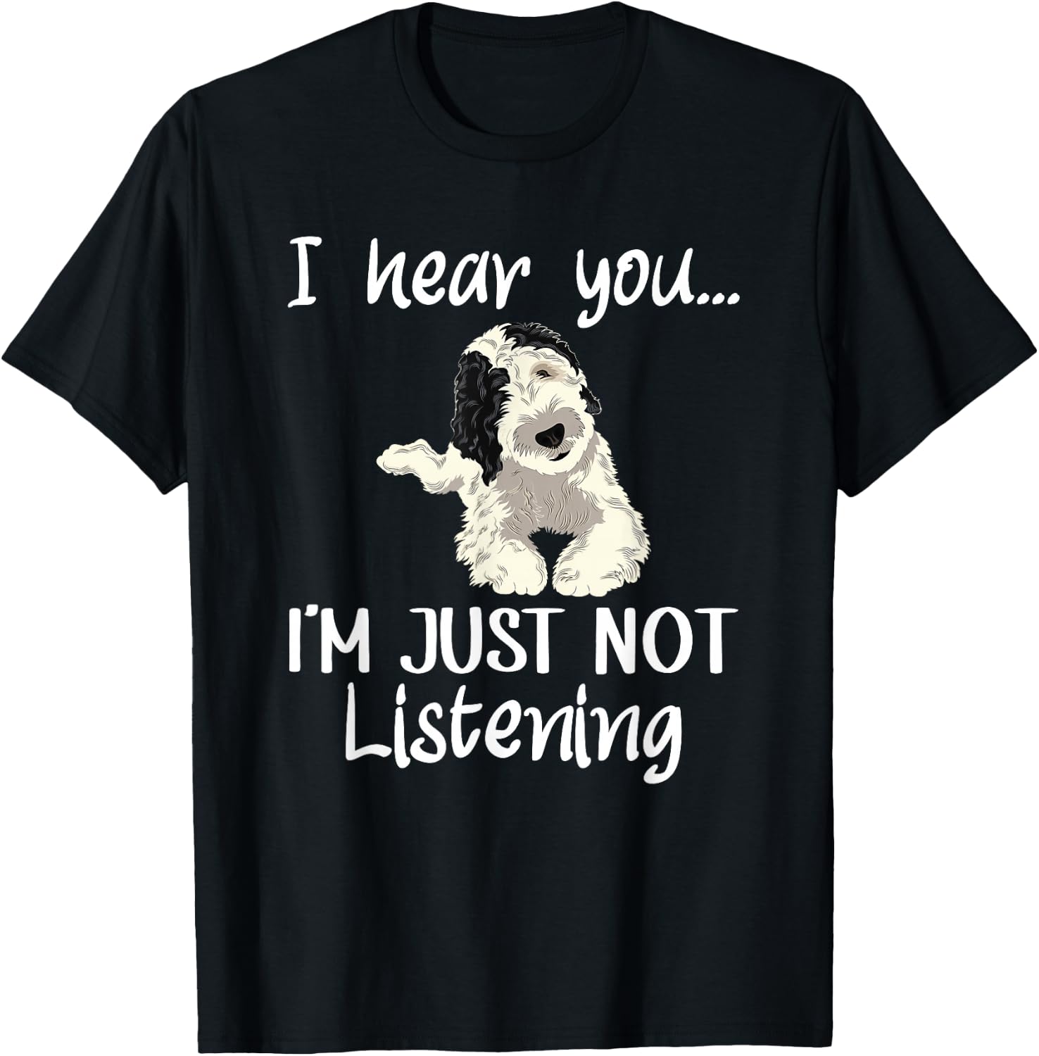 Doodle Dog Sheepadoodle T-Shirt - T-Shirt | Black