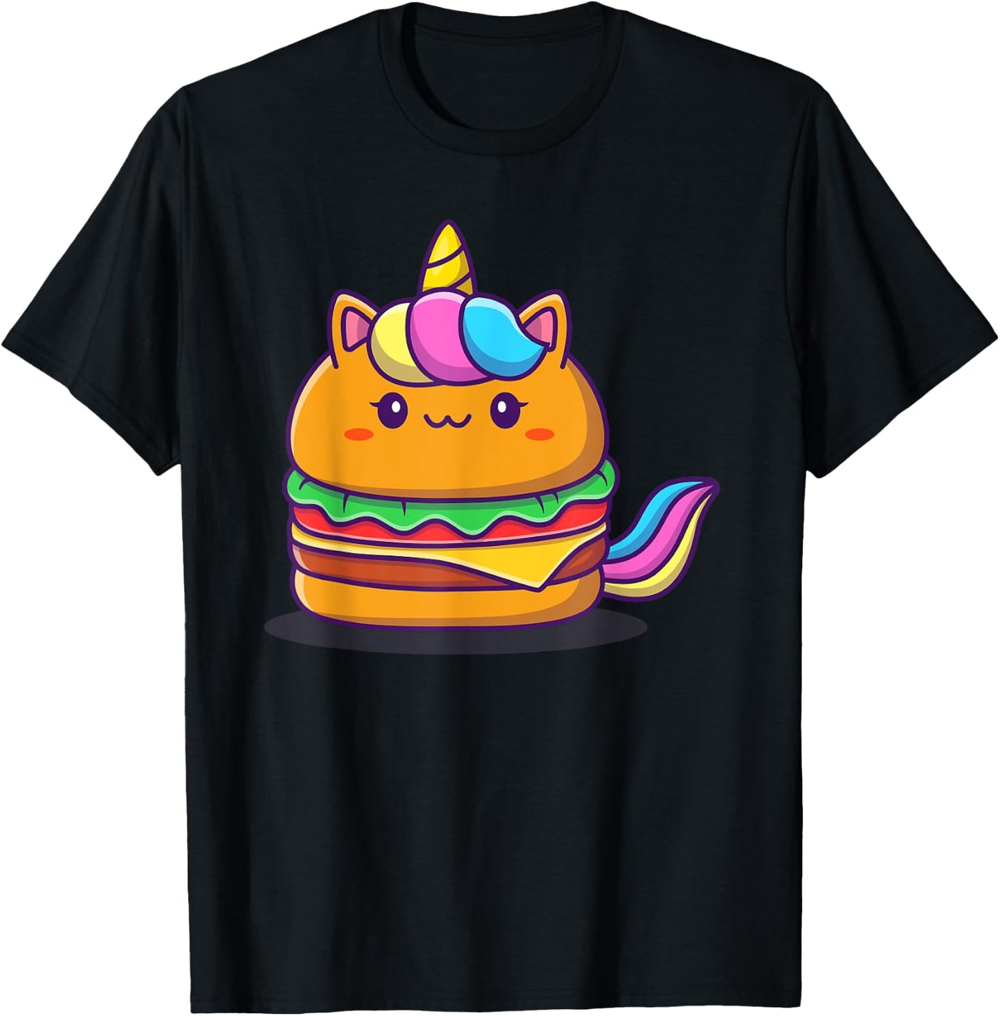 Unicorn Hamburger T-Shirt - T-Shirt | Black